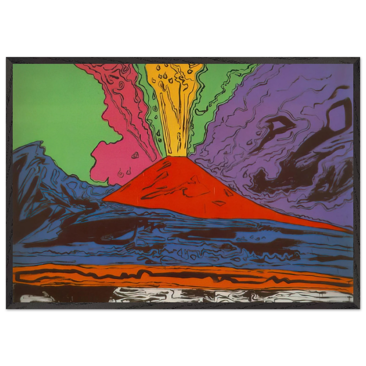 Vesuvius - Andy Warhol 70x100 cm / 28x40 inches Framed Art Print – Black Wooden Frame
