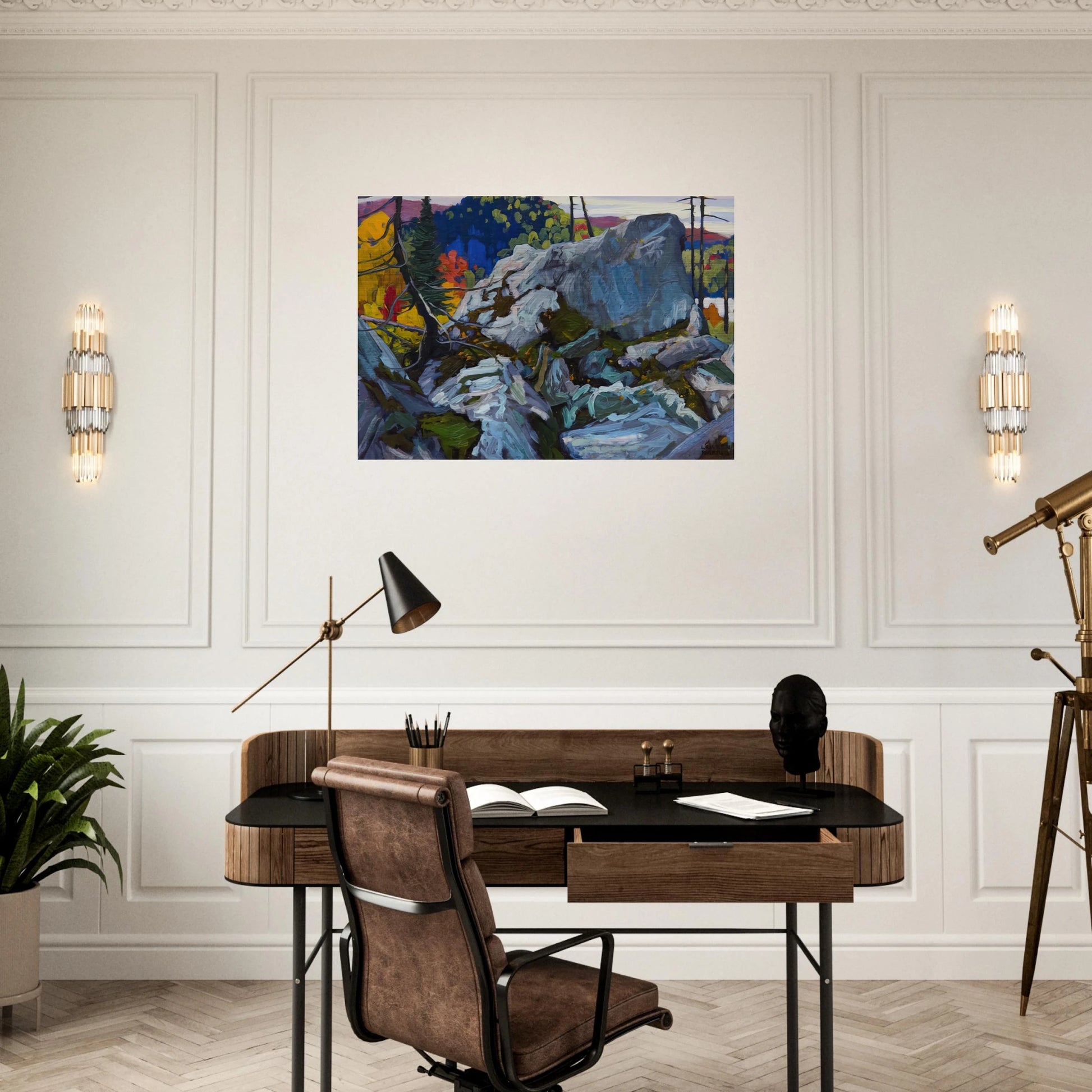 Autumn Batchewana - 1918 - Lawren Harris Brushed Aluminum Print - 70x100 cm / 28x40 inches | Lawren Harris Aluminum Print | Lawren Harris Prints