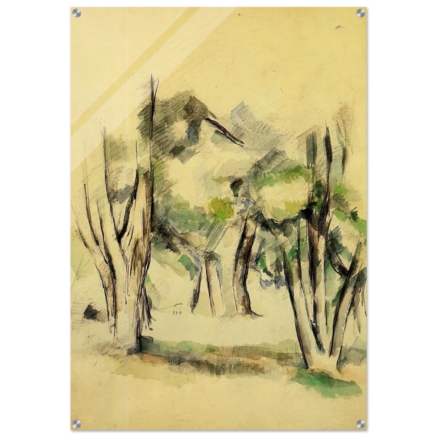 Trees - Paul Cézanne Acrylic Print - 70x100 cm / 28x40″ inches