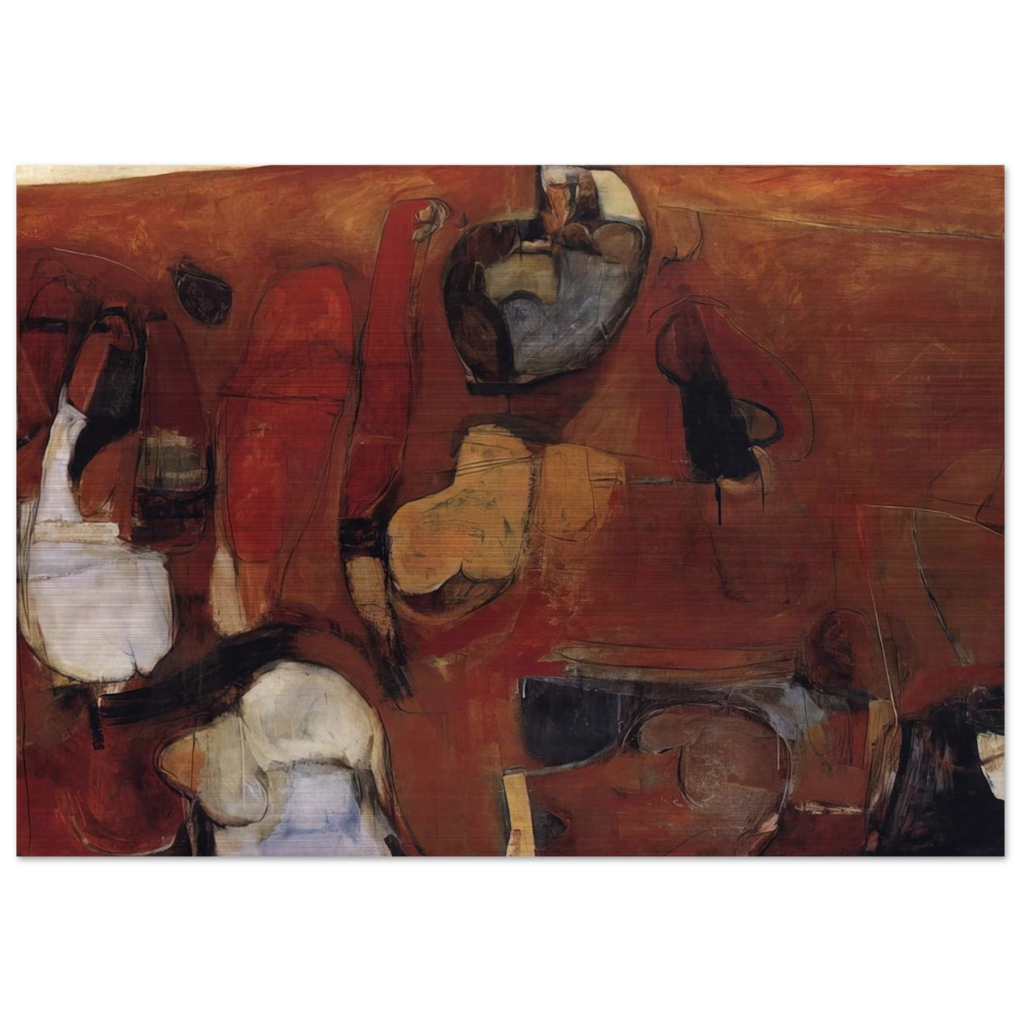 Untitled Red Painting - 1960 - Brett Whiteley Brushed Aluminum Print - 70x100 cm / 28x40 inches | Brett Whiteley Aluminum Print | Brett Whiteley Prints