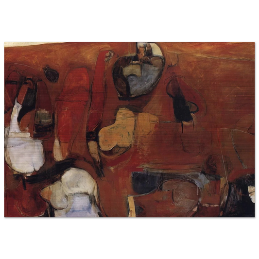 Untitled Red Painting - 1960 - Brett Whiteley Brushed Aluminum Print - 70x100 cm / 28x40 inches | Brett Whiteley Aluminum Print | Brett Whiteley Prints