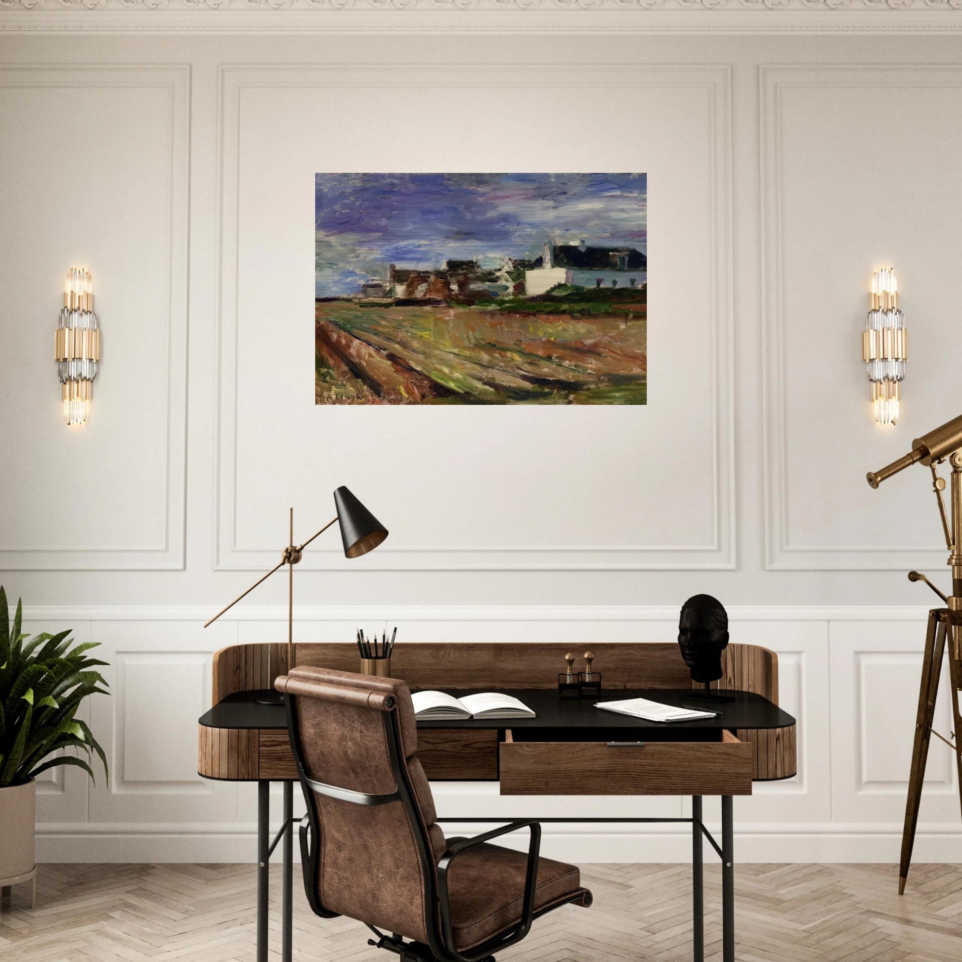 FARMS IN BRITTANY BELLE ILE 1897 - Henri Matisse Brushed Aluminum Print - 70x100 cm / 28x40 inches | Henri Matisse Aluminum Print | Henri Matisse Prints