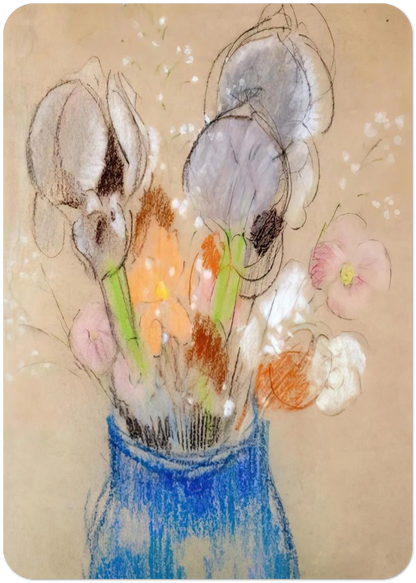 BOUQUET OF FLOWERS 4 By Odilon Redon Pack of 10 Post Cards | Odilon Redon Post Cards | A6 (10.5 x 14.8 cm) - 4.1 x 5.8 inches