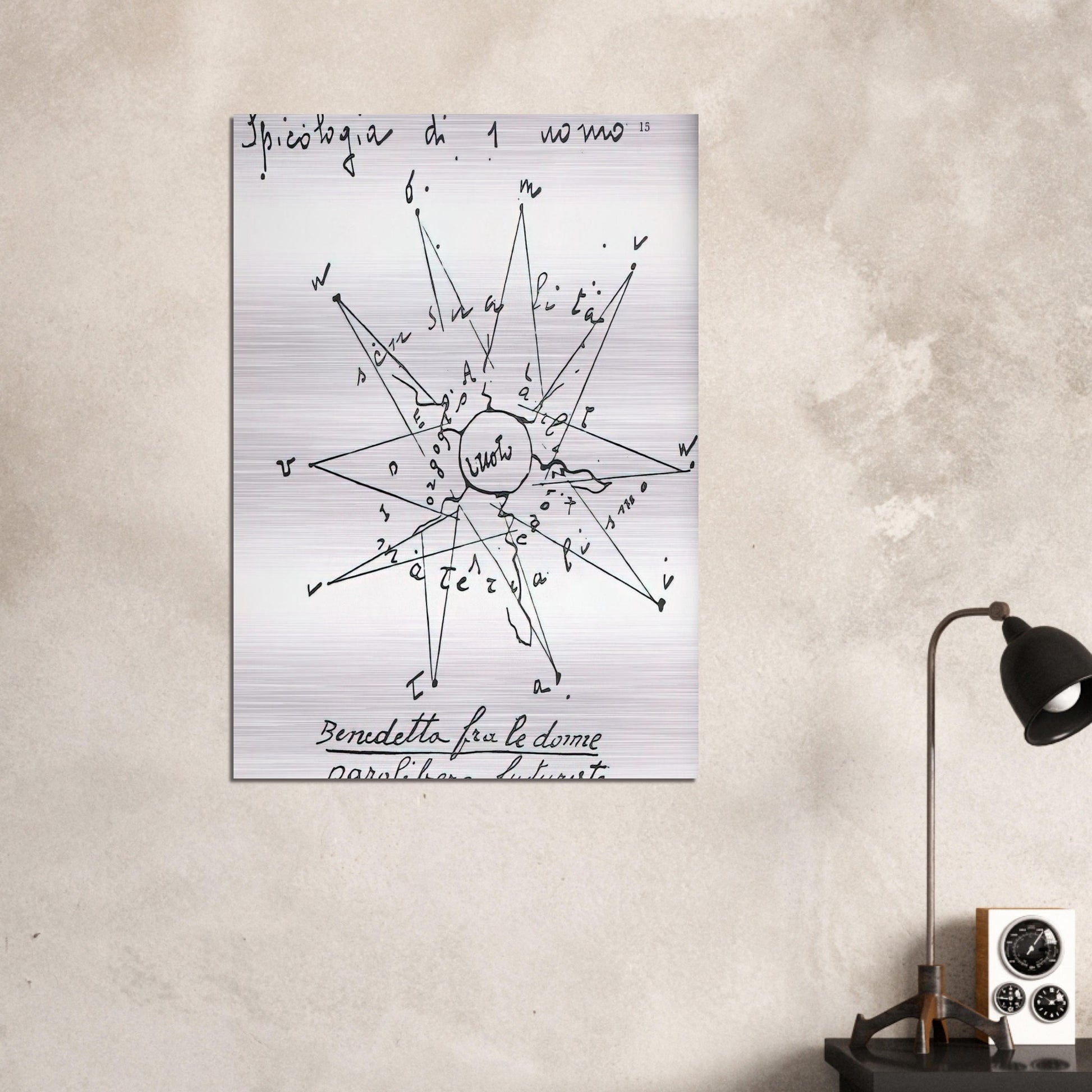 Spicologia di 1 Uomo - 1919 Italy - Benedetta Cappa Brushed Aluminum Print - 70x100 cm / 28x40 inches | Benedetta Cappa Aluminum Print | Benedetta Cappa Prints