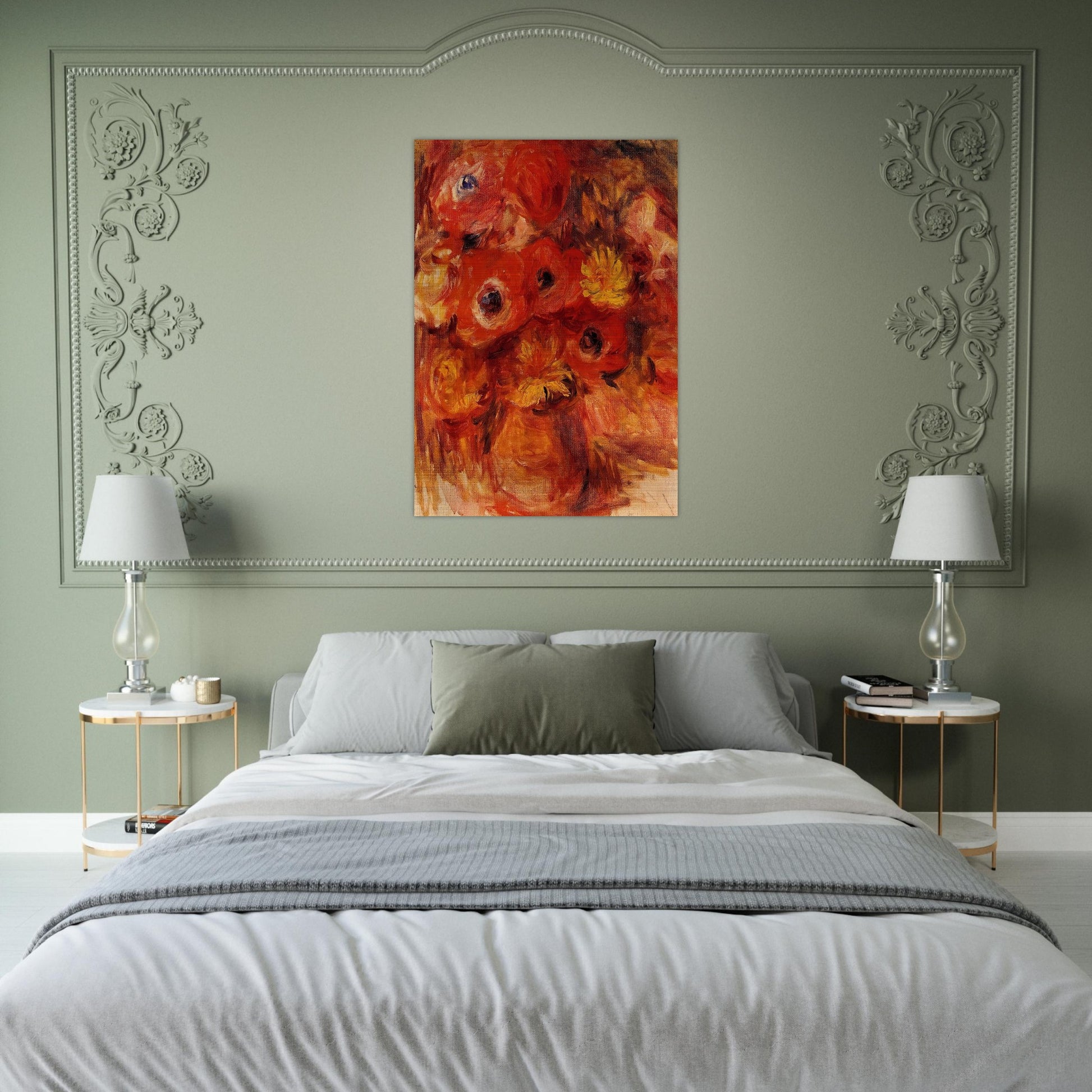 Vase of Anemones - Pierre-Auguste Renoir Brushed Aluminum Print - 70x100 cm / 28x40 inches | Pierre-Auguste Renoir Aluminum Print | Pierre-Auguste Renoir Prints