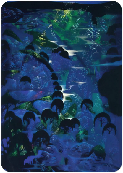 Beneath an Emerald Sky By Eyvind Earle Pack of 10 Post Cards | Eyvind Earle Post Cards | A6 (10.5 x 14.8 cm) - 4.1 x 5.8 inches