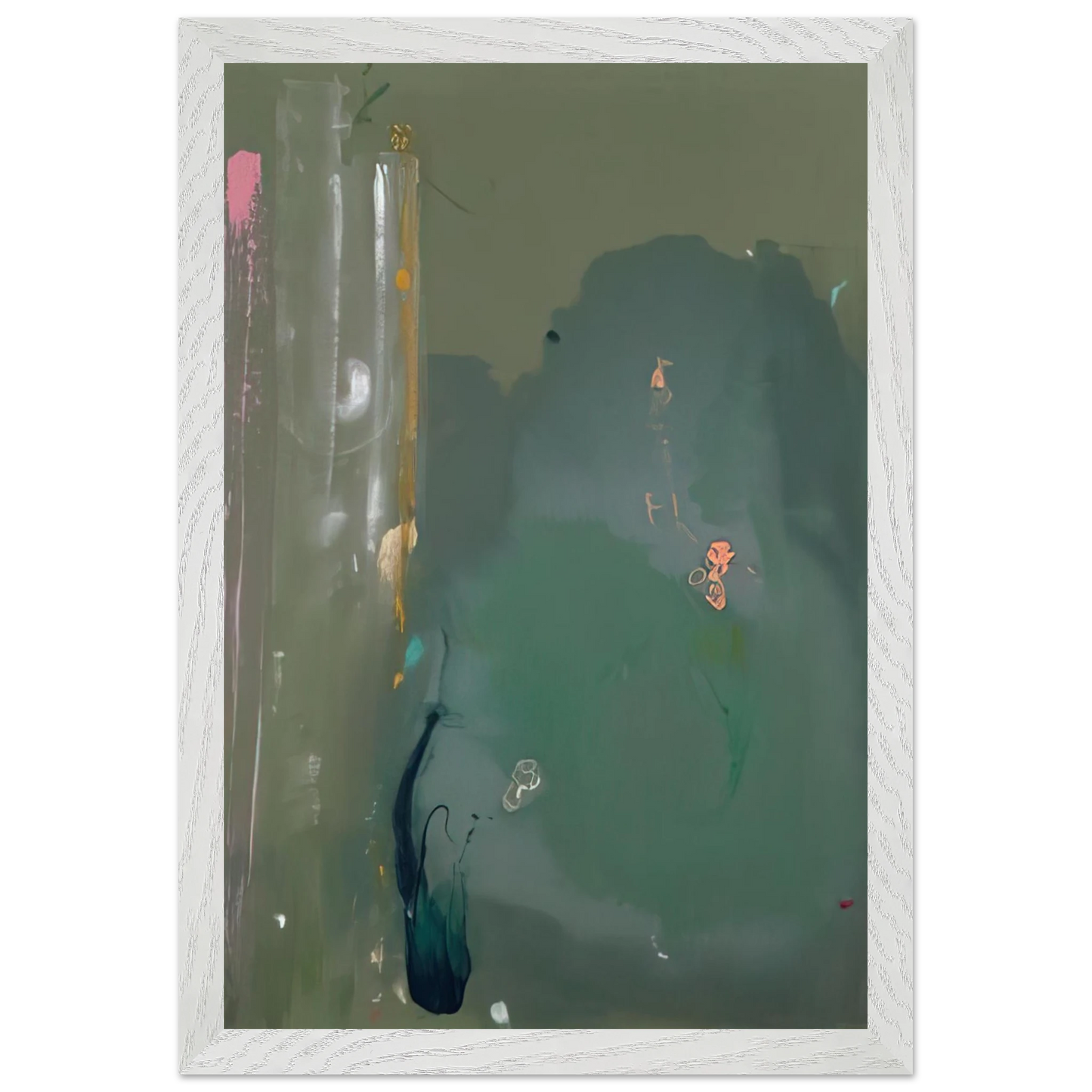 Helen Frankenthaler - CÃƒÆ’Ã‚Â´te d Argent - 1980 Wall art - 30x40 cm / 12x16 inches - Premium Wooden Framed Poster With Fine Art Paper-canvas - White frame