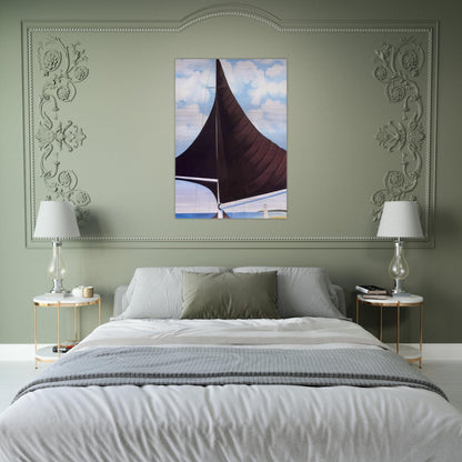 Brown Sail, Wing on Wing, Nassau - Georgia O'Keeffe Brushed Aluminum Print - 70x100 cm / 28x40 inches | Georgia O'Keeffe Aluminum Print | Georgia O'Keeffe Prints