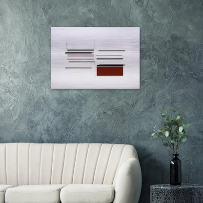 Abstract in White, Black, Indian and Lilac - 1957 - Victor Pasmore Brushed Aluminum Print - 70x100 cm / 28x40 inches | Victor Pasmore Aluminum Print | Victor Pasmore Prints