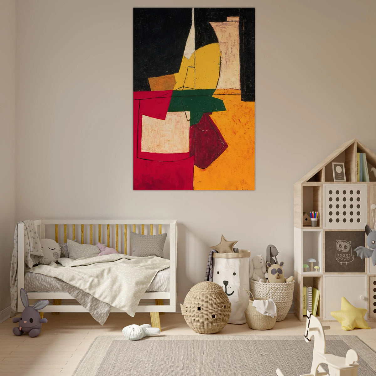 Composition abstraite aux traits - 1951 - Serge Poliakoff Art Prints - 100x150 cm / 40x60″ inches | Serge Poliakoff Poster | Serge Poliakoff Prints