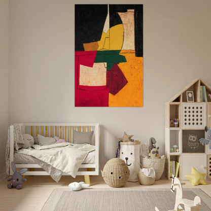 Composition abstraite aux traits - 1951 - Serge Poliakoff Art Prints - 100x150 cm / 40x60″ inches | Serge Poliakoff Poster | Serge Poliakoff Prints