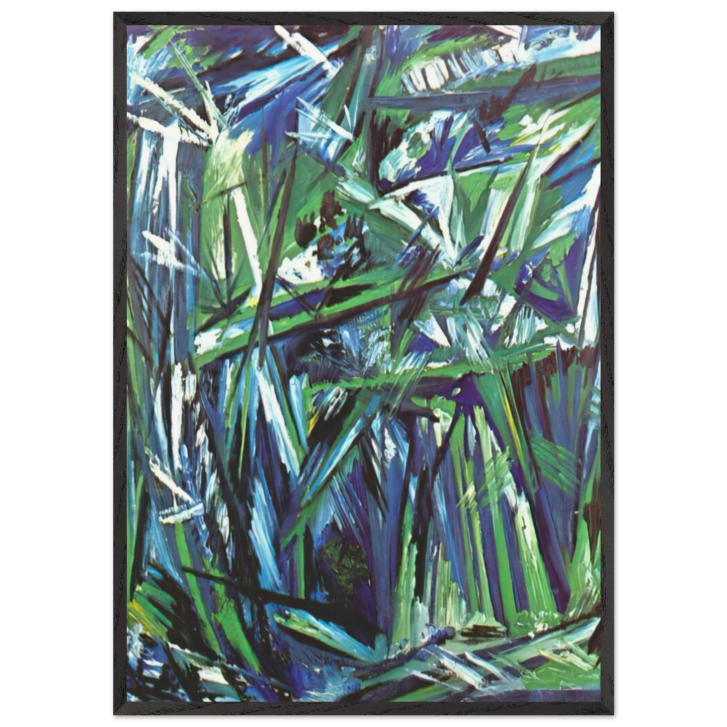 Green Forest - 1911 - Natalia Goncharova 70x100 cm / 28x40 inches Framed Art Print – Black Wooden Frame