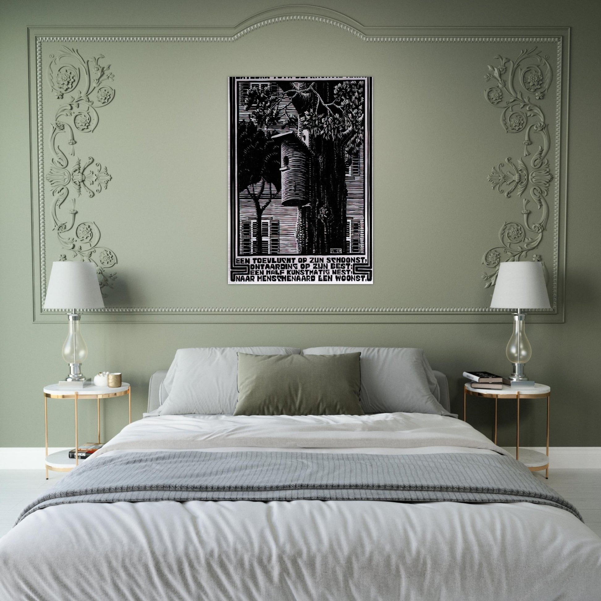 EMBLEMATA RETREAT - MC Escher Brushed Aluminum Print - 70x100 cm / 28x40 inches | MC Escher Aluminum Print | MC Escher Prints