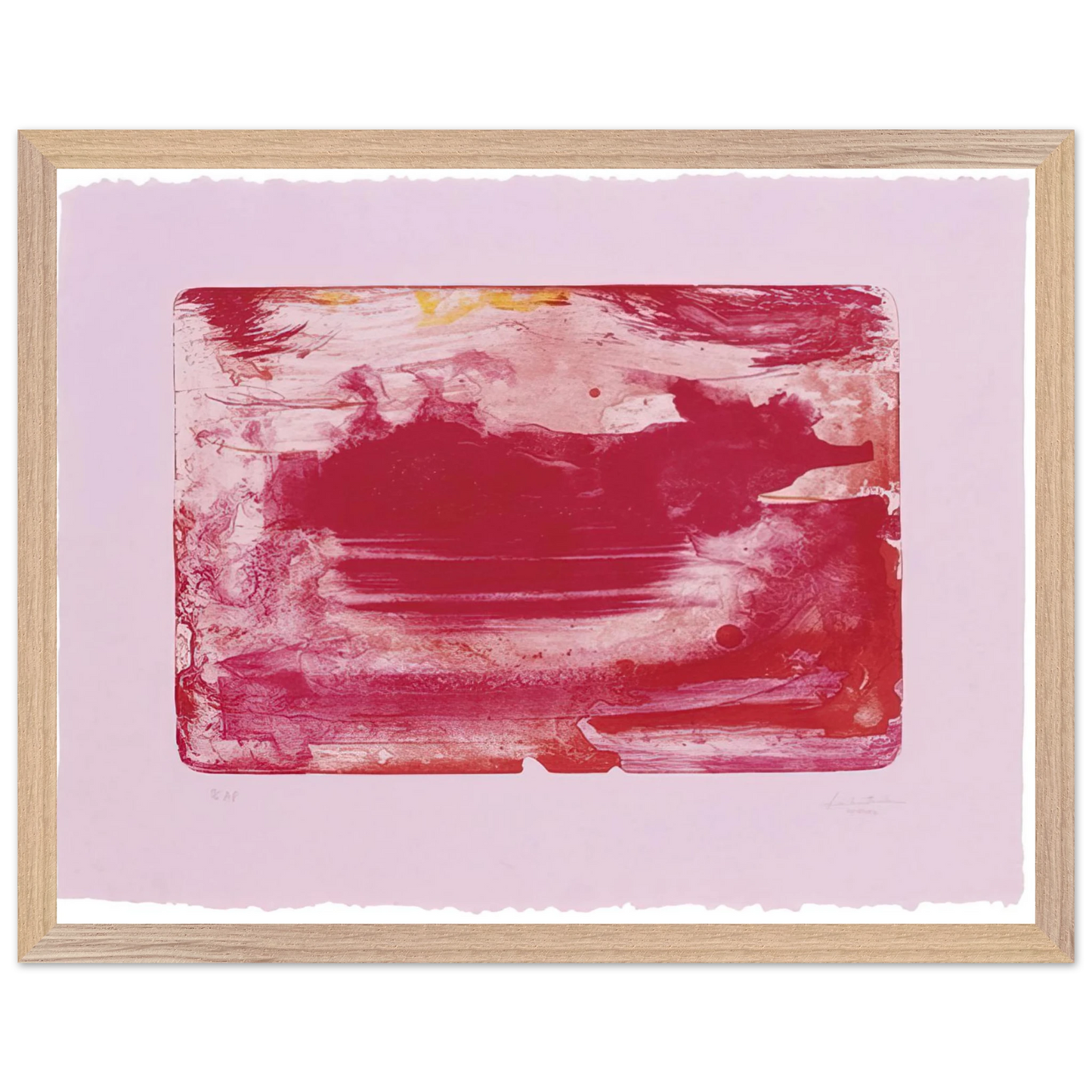 Helen Frankenthaler - The Red Sea - 1982 Wall art - 40x50 cm / 16x20 inches - Premium Wooden Framed Poster With Fine Art Paper-canvas - Wood frame