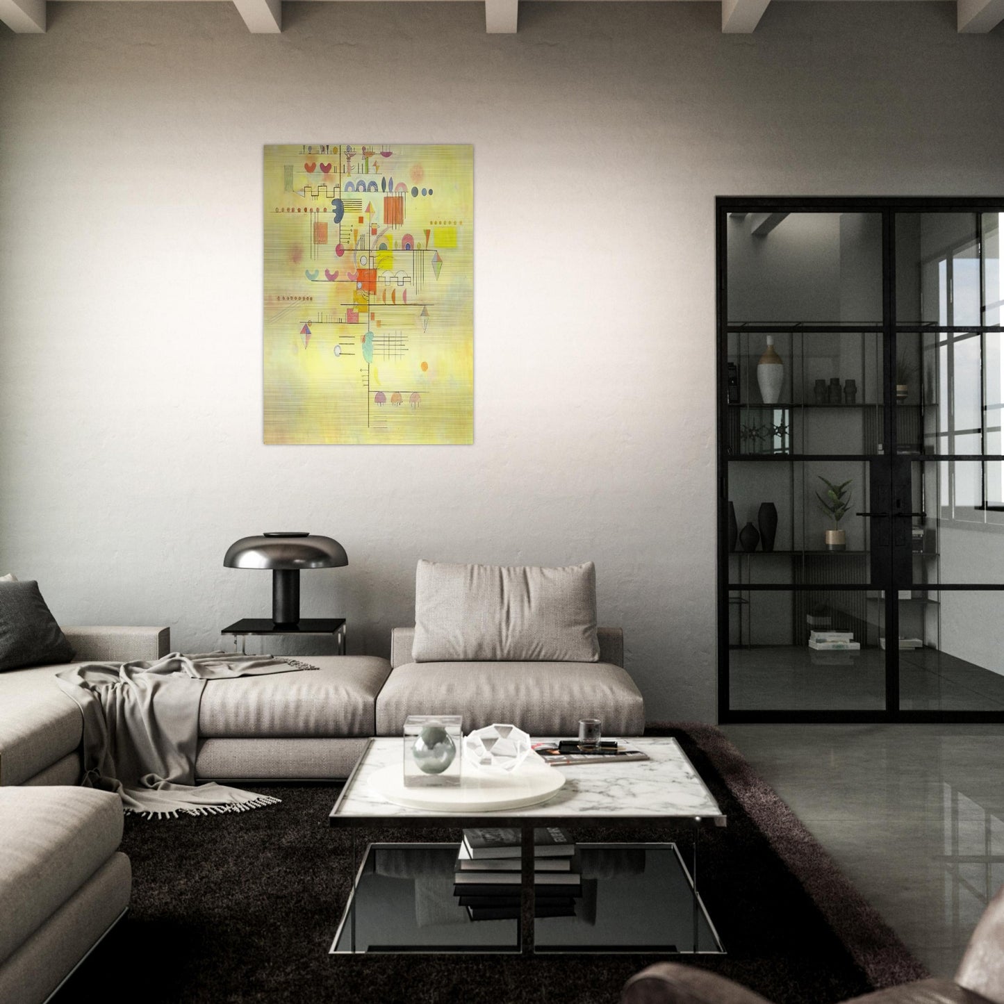 GENTLE ACCENT 1934 - Wassily Kandinsky Brushed Aluminum Print - 70x100 cm / 28x40 inches | Wassily Kandinsky Aluminum Print | Wassily Kandinsky Prints