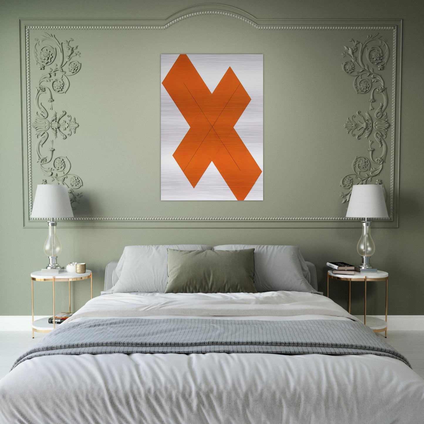 X WITHIN X ORANGE 1981 - Robert Mangold Brushed Aluminum Print - 70x100 cm / 28x40 inches | Robert Mangold Aluminum Print | Robert Mangold Prints