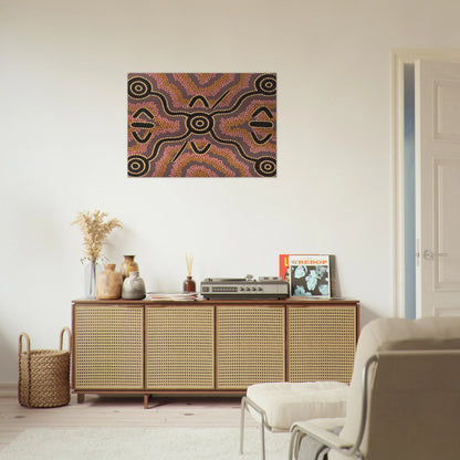 Untitled - 1980 - Clifford Possum Tjapaltjarri Brushed Aluminum Print - 70x100 cm / 28x40 inches | Clifford Possum Tjapaltjarri Aluminum Print | Clifford Possum Tjapaltjarri Prints