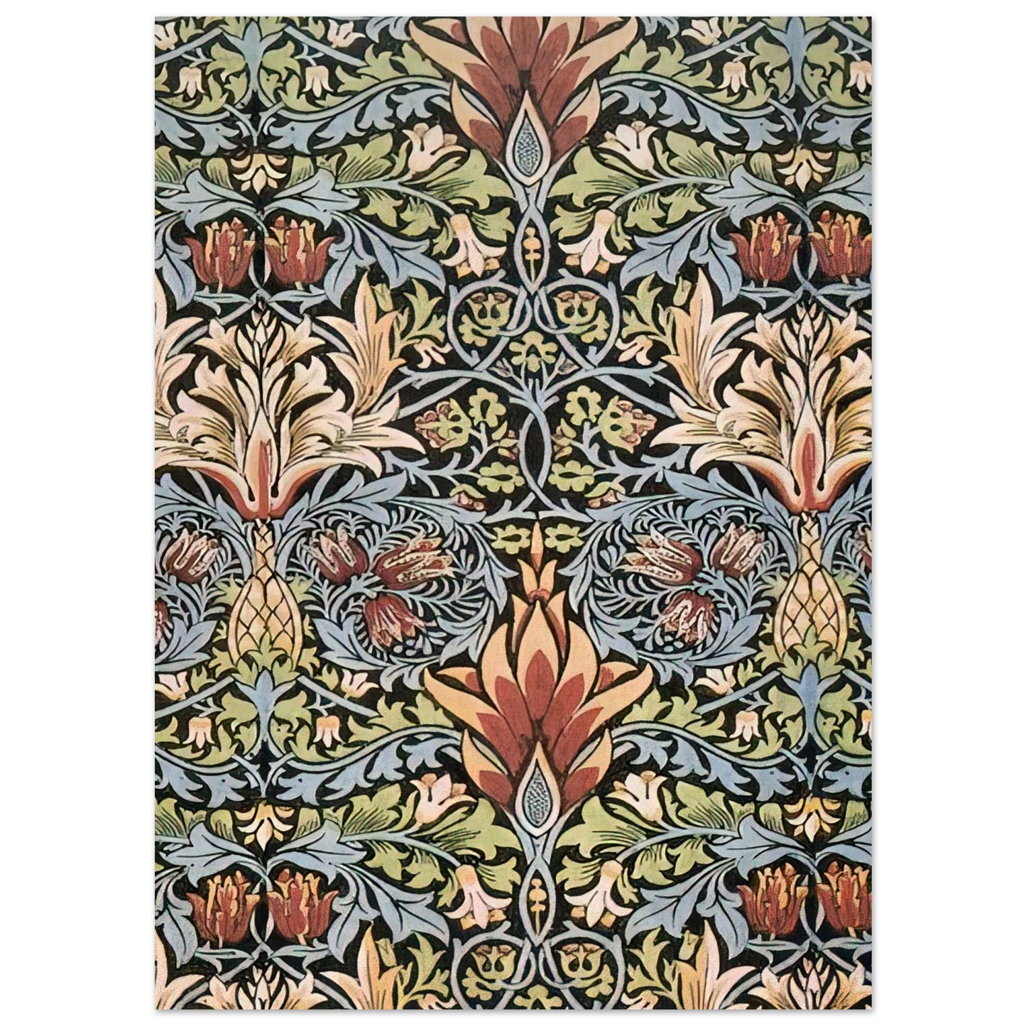 William Morris - SNAKESHEAD PRINTED TEXTILE 1876 Fine Art Poster