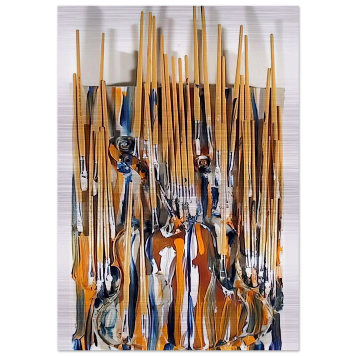 Paintbrushes  Violin - II - 1980 - Arman Brushed Aluminum Print - 70x100 cm / 28x40 inches | Arman Aluminum Print | Arman Prints