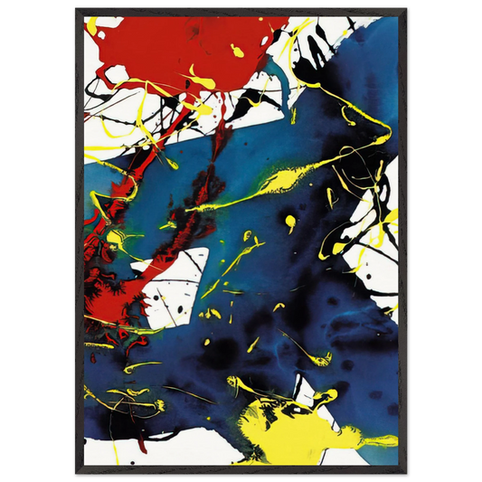 Untitled  SFP94-143  SFF 1813  - Sam Francis 70x100 cm / 28x40 inches Framed Art Print – Black Wooden Frame