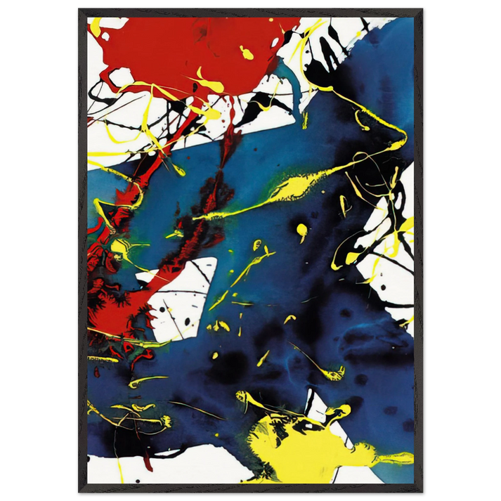 Untitled  SFP94-143  SFF 1813  - Sam Francis 70x100 cm / 28x40 inches Framed Art Print – Black Wooden Frame