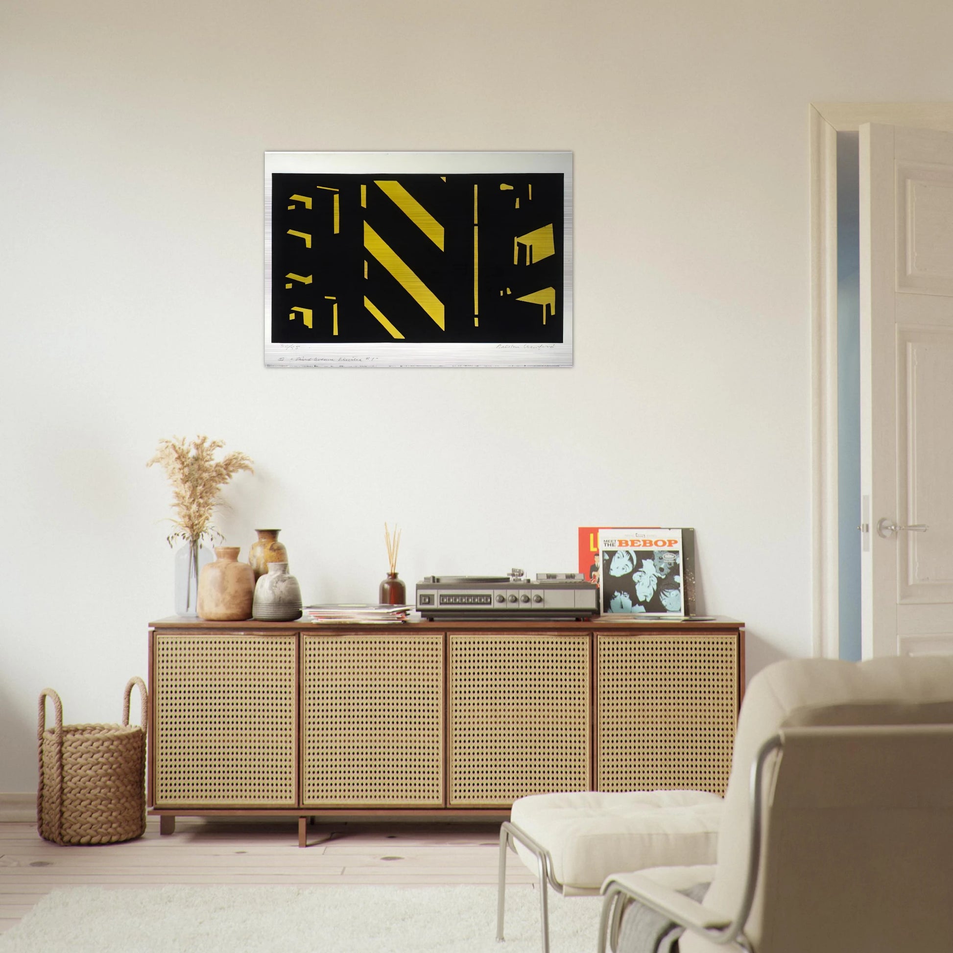 Third Avenue Elevated #1 1951 - Purism - Ralston Crawford Brushed Aluminum Print - 70x100 cm / 28x40 inches | Ralston Crawford Aluminum Print | Ralston Crawford Prints