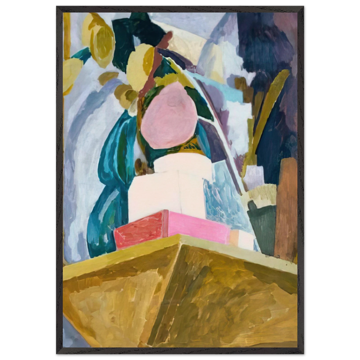 STILL LIFE ON CORNER OF A MANTELPIECE 1914 - Vanessa Bell 70x100 cm / 28x40 inches Framed Art Print – Black Wooden Frame
