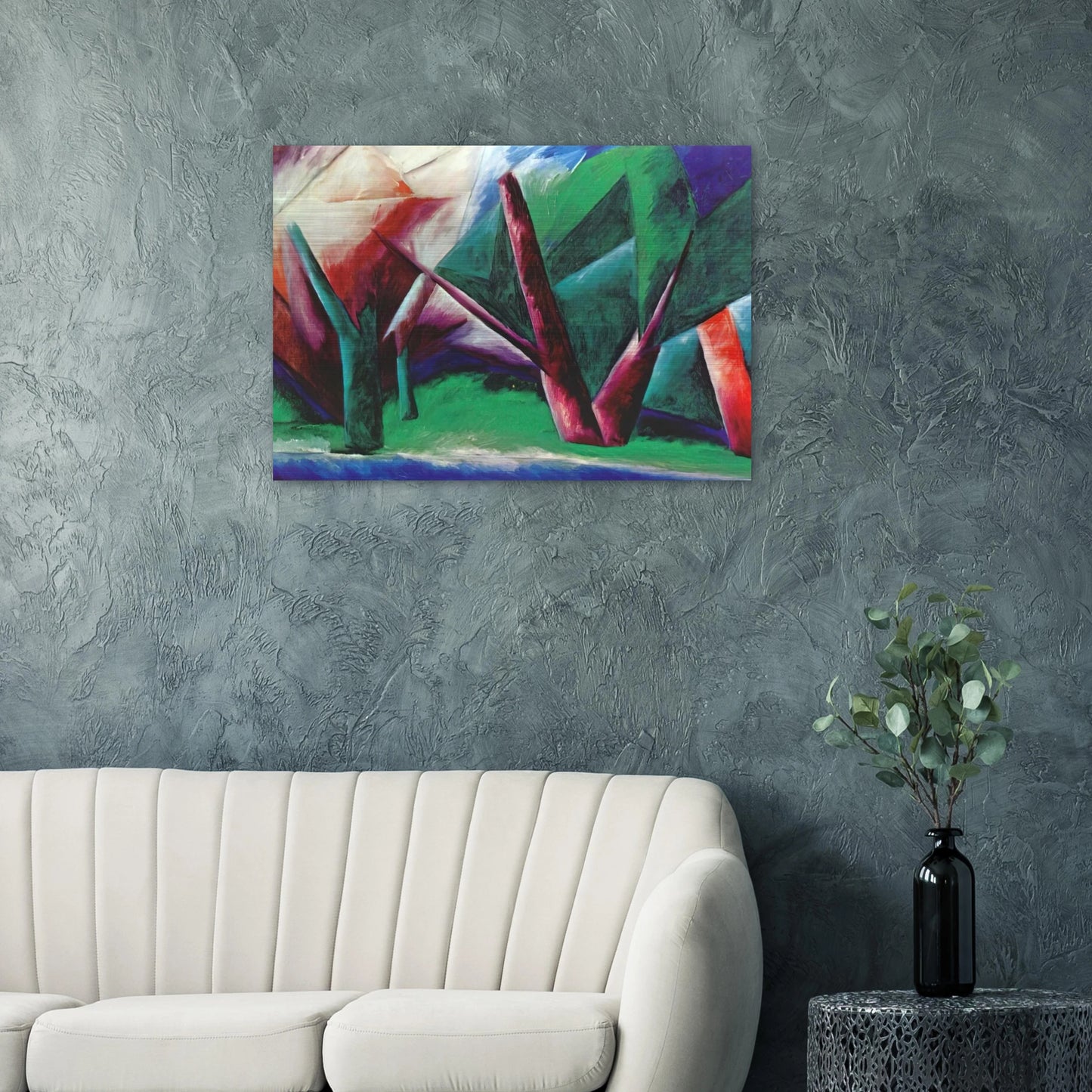 Forest Red-green - 1914 - Natalia Goncharova Brushed Aluminum Print - 70x100 cm / 28x40 inches | Natalia Goncharova Aluminum Print | Natalia Goncharova Prints