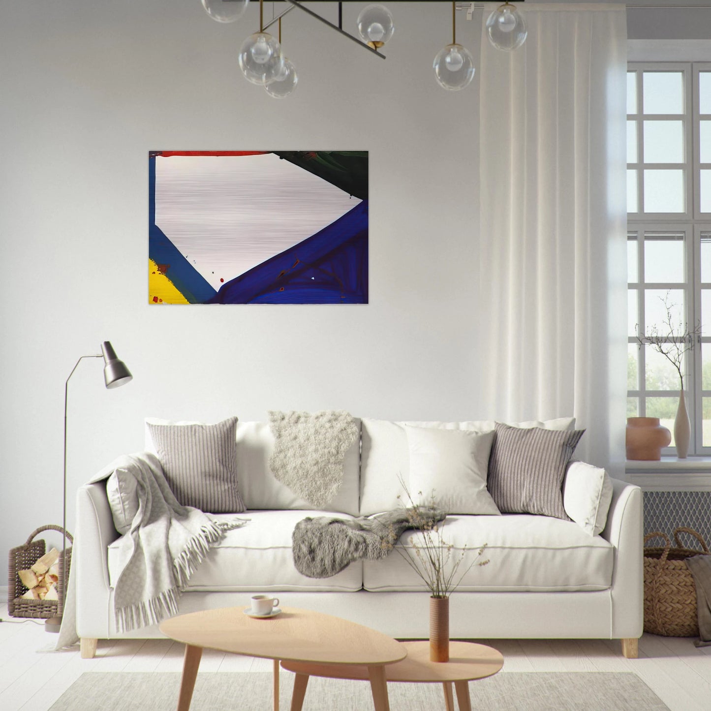 Untitled  Edge  - Sam Francis Brushed Aluminum Print - 70x100 cm / 28x40 inches | Sam Francis Aluminum Print | Sam Francis Prints