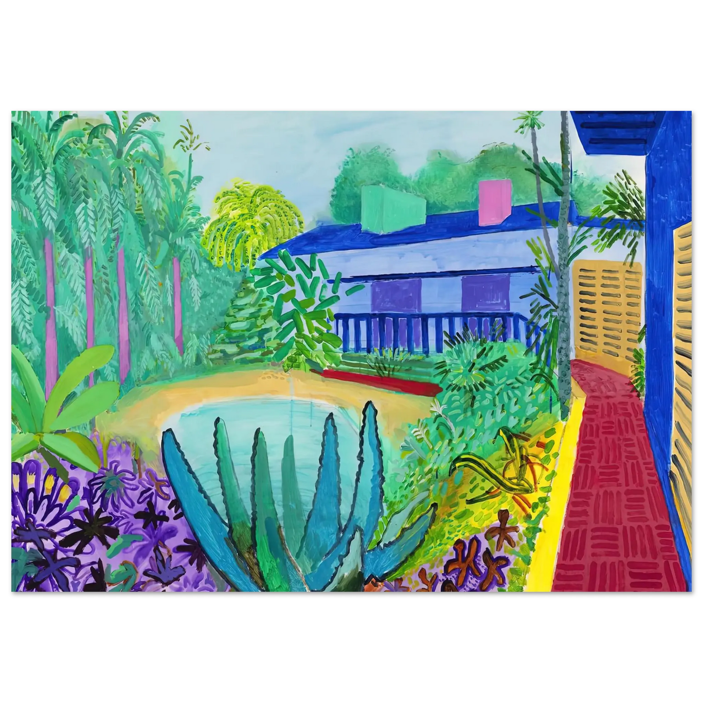 David Hockney - David Hockney Wall art - 15x20 cm / 6x8 Inches - Premium Wooden Framed Poster With Fine Art Paper - Black frame