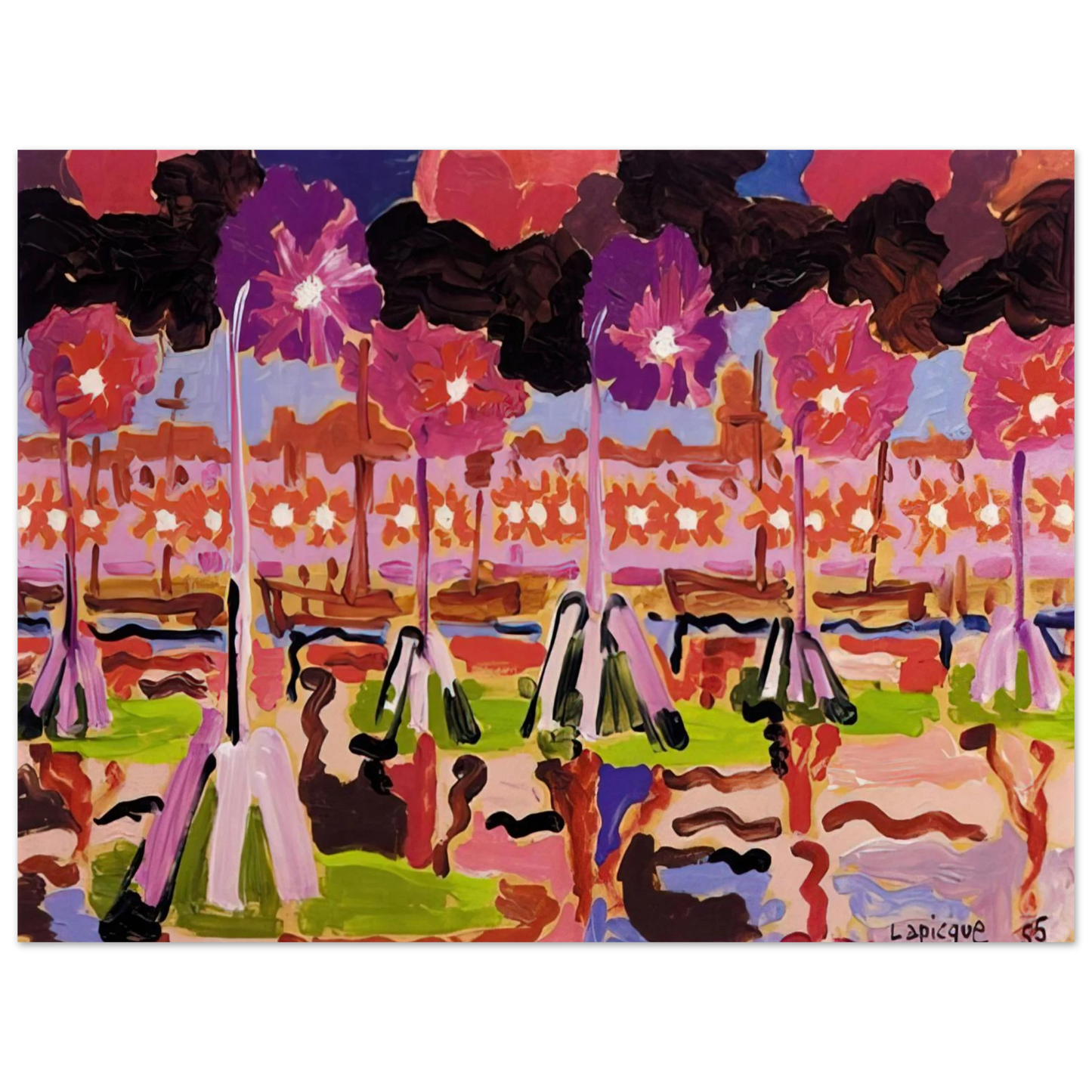 Charles Lapicque - Quai ÃƒÂ  Venise - 1955  75x100 cm / 30x40inches Fine Art Poster