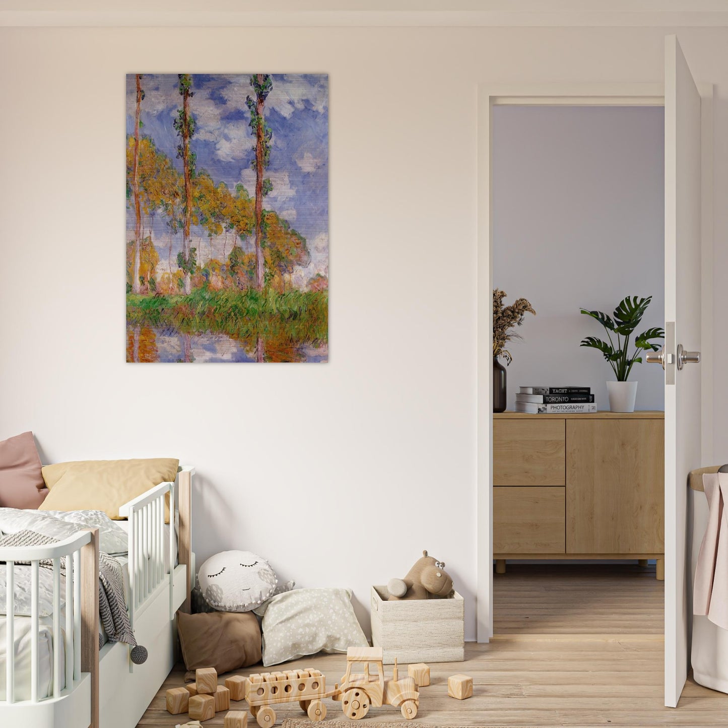 Three Trees in Summer - claude monet Brushed Aluminum Print - 70x100 cm / 28x40 inches | claude monet Aluminum Print | claude monet Prints