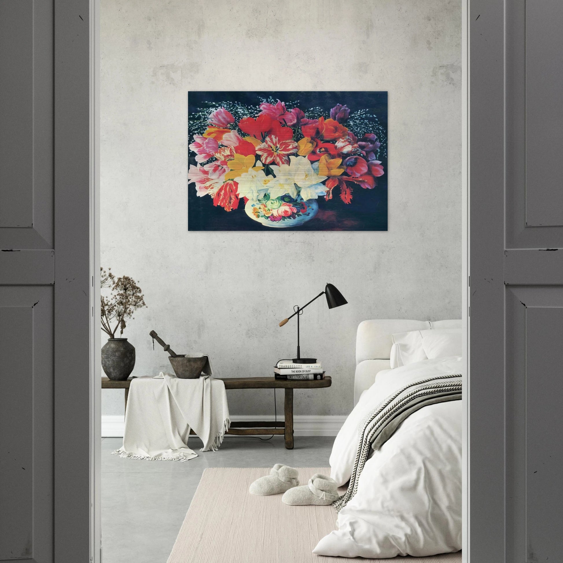 GRAND BOUQUET OF TULIPS 1952 - Moise Kisling Brushed Aluminum Print - 70x100 cm / 28x40 inches | Moise Kisling Aluminum Print | Moise Kisling Prints