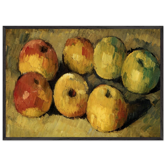 Apples - Paul Cezanne 70x100 cm / 28x40 inches Framed Art Print – Black Wooden Frame