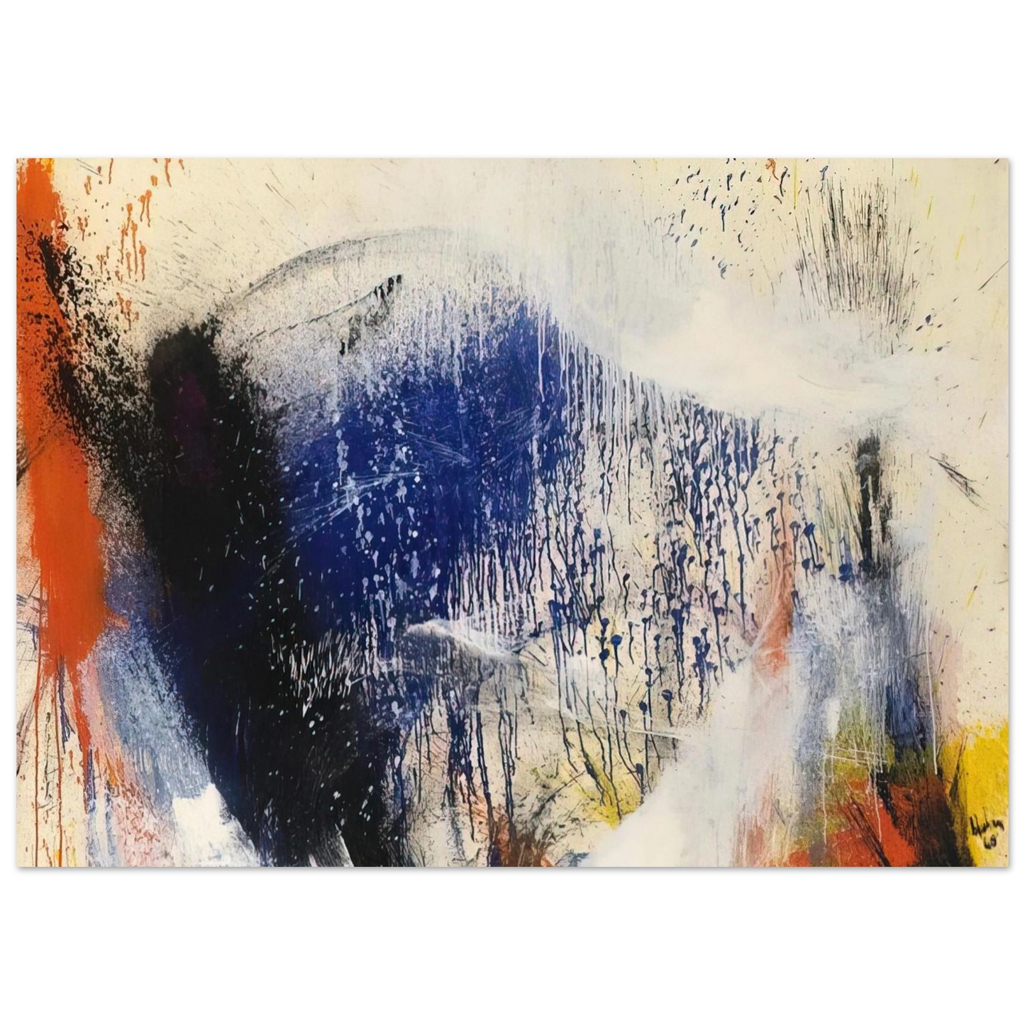Helen Frankenthaler - Untitled - 1960 Wall art - 70x100 cm / 28x40 inches - Premium Wooden Framed Poster With Fine Art Paper-canvas - Black frame