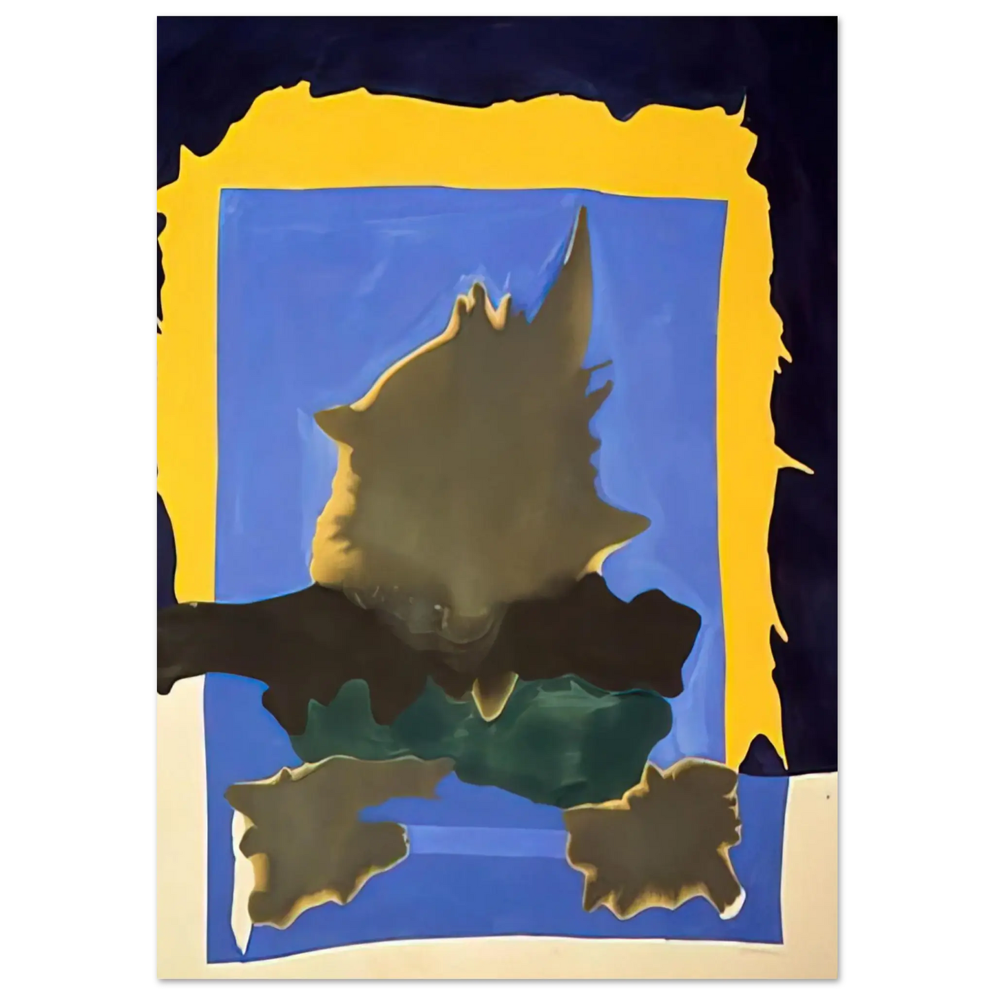 Helen Frankenthaler - Interior Landscape - 1964 Wall art - 20x25 cm / 8x10 Inches - Premium Wooden Framed Poster With Fine Art Paper - Wood frame