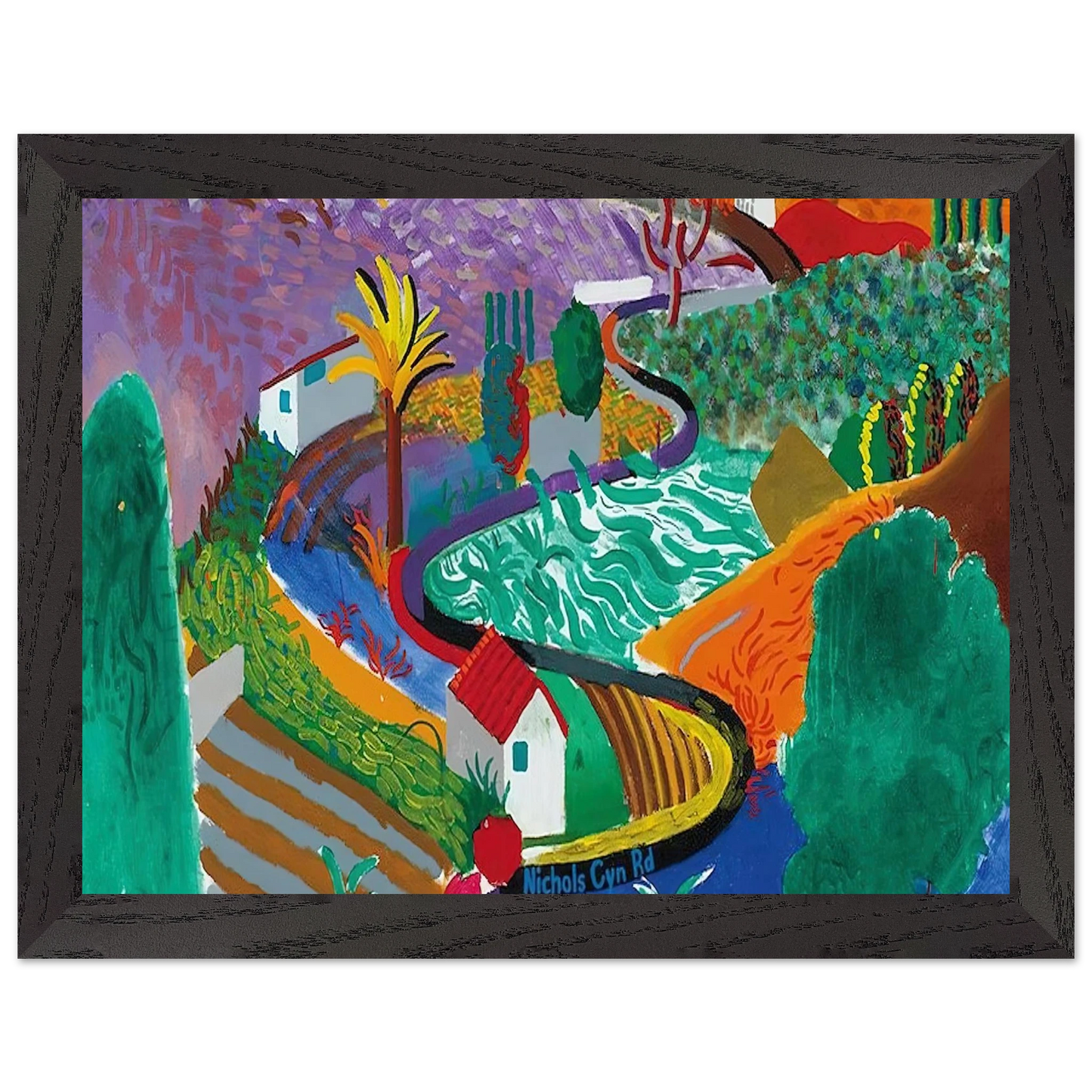 David Hockney - David Hockney Wall art - 20x25 cm / 8x10 inches - Premium Wooden Framed Poster With Fine Art Paper-canvas - Black frame