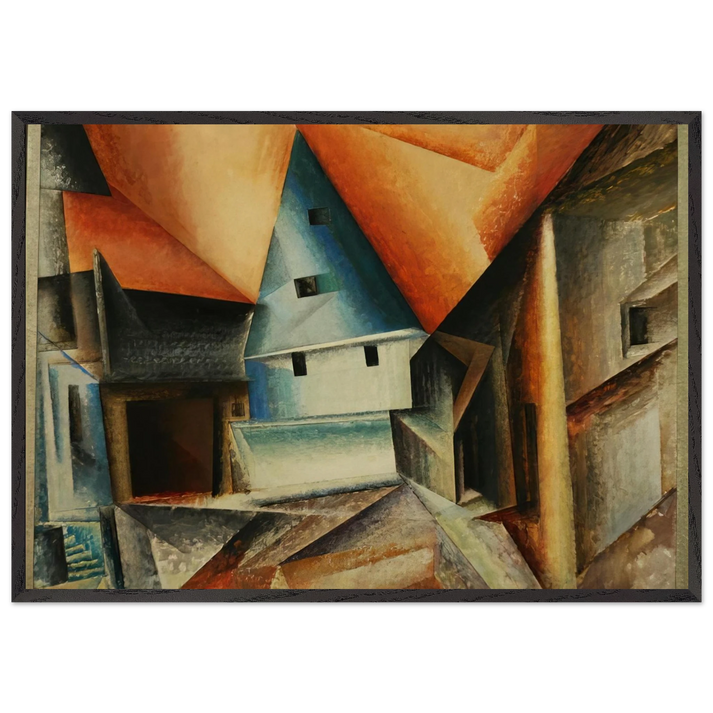 OBERWEIMAR 1921 - Lyonel Feininger 70x100 cm / 28x40 inches Framed Art Print – Black Wooden Frame