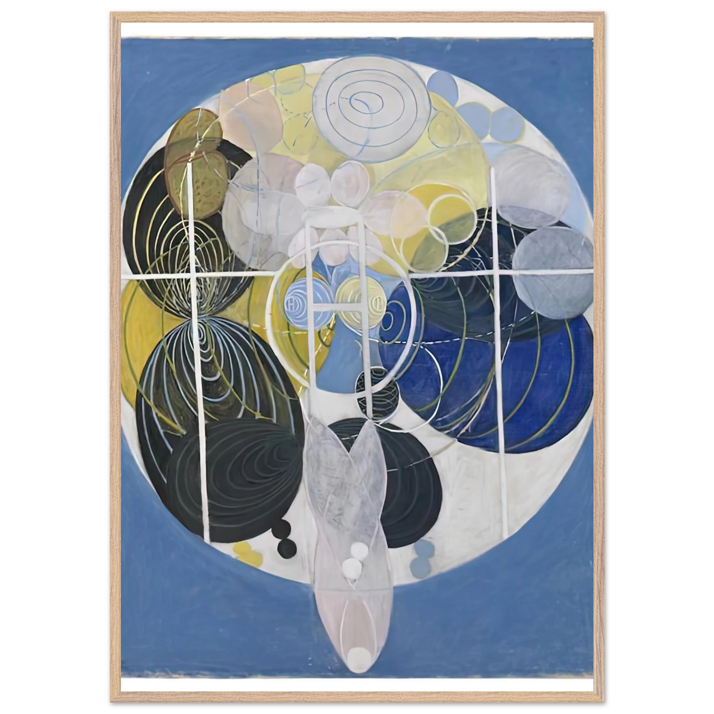 Hilma af Klint - THE LARGE FIGURE PAINTINGS NR 5 1907 Wall art - 21x29.7 cm / 8x12" - Premium Wooden Framed Poster With Fine Art Paper-canvas - Black frame