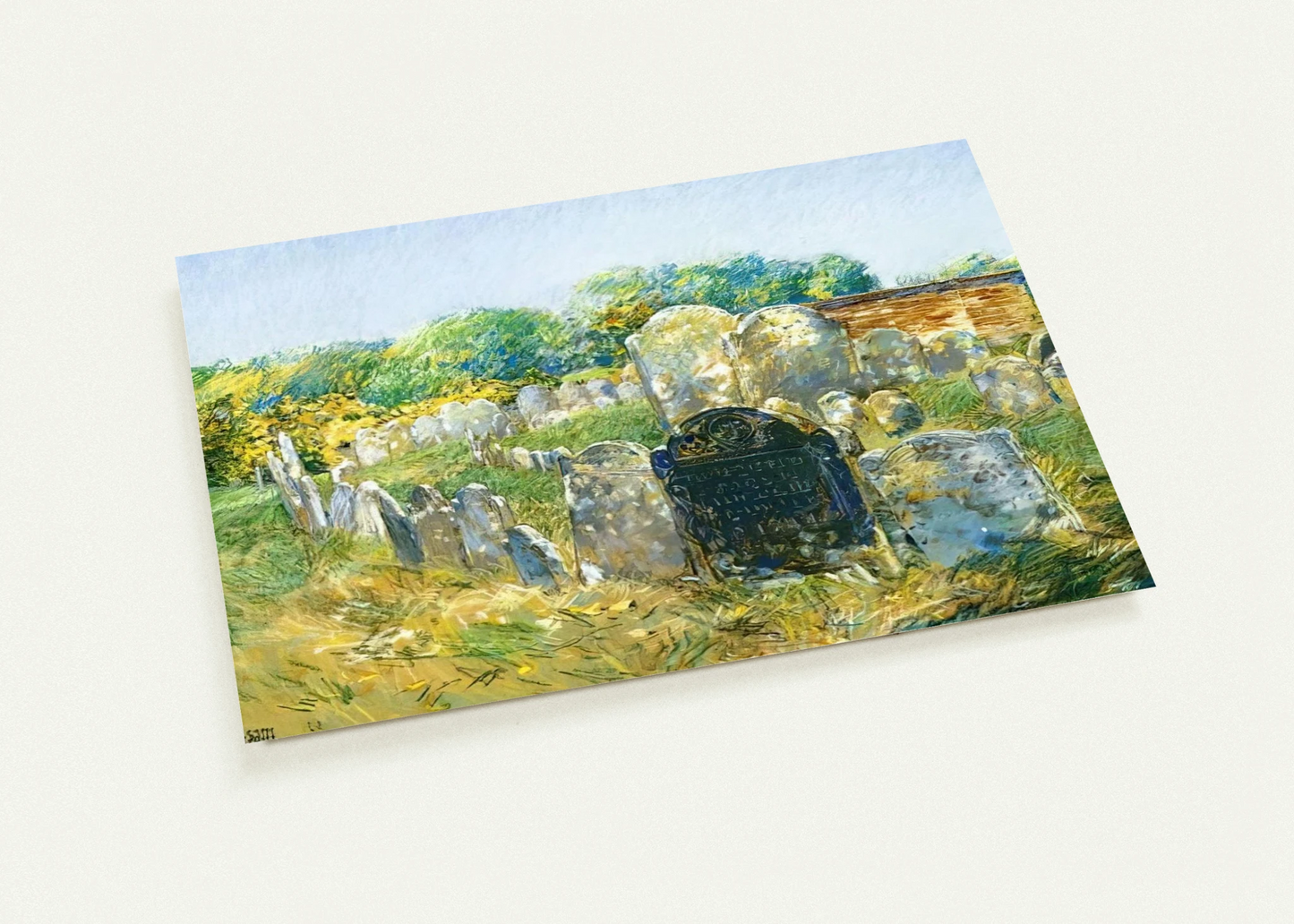 Colonial Graveyard at Lexington By Childe Hassam Pack of 10 Post Cards | Childe Hassam Post Cards | A6 (10.5 x 14.8 cm) - 4.1 x 5.8 inches