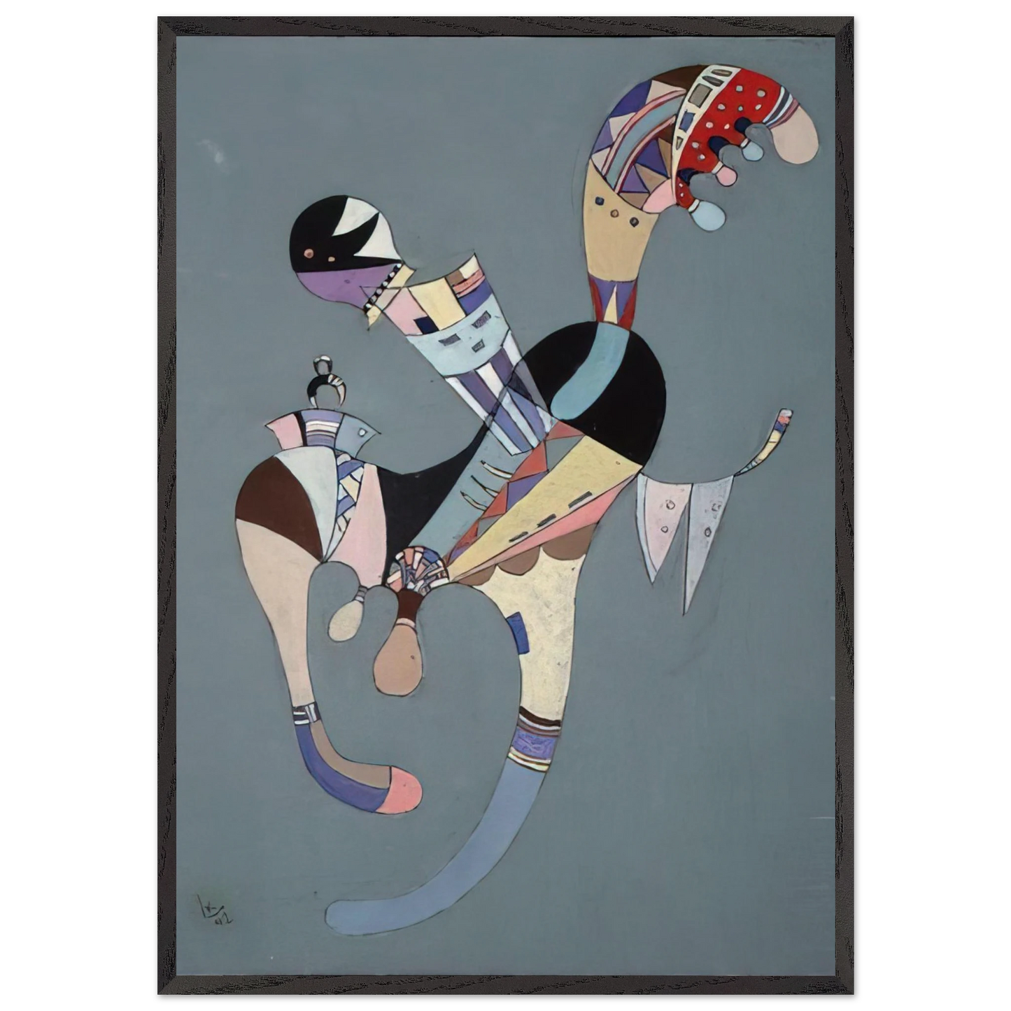 A FLOATING FIGURE 1942 - Wassily Kandinsky 70x100 cm / 28x40 inches Framed Art Print – Black Wooden Frame
