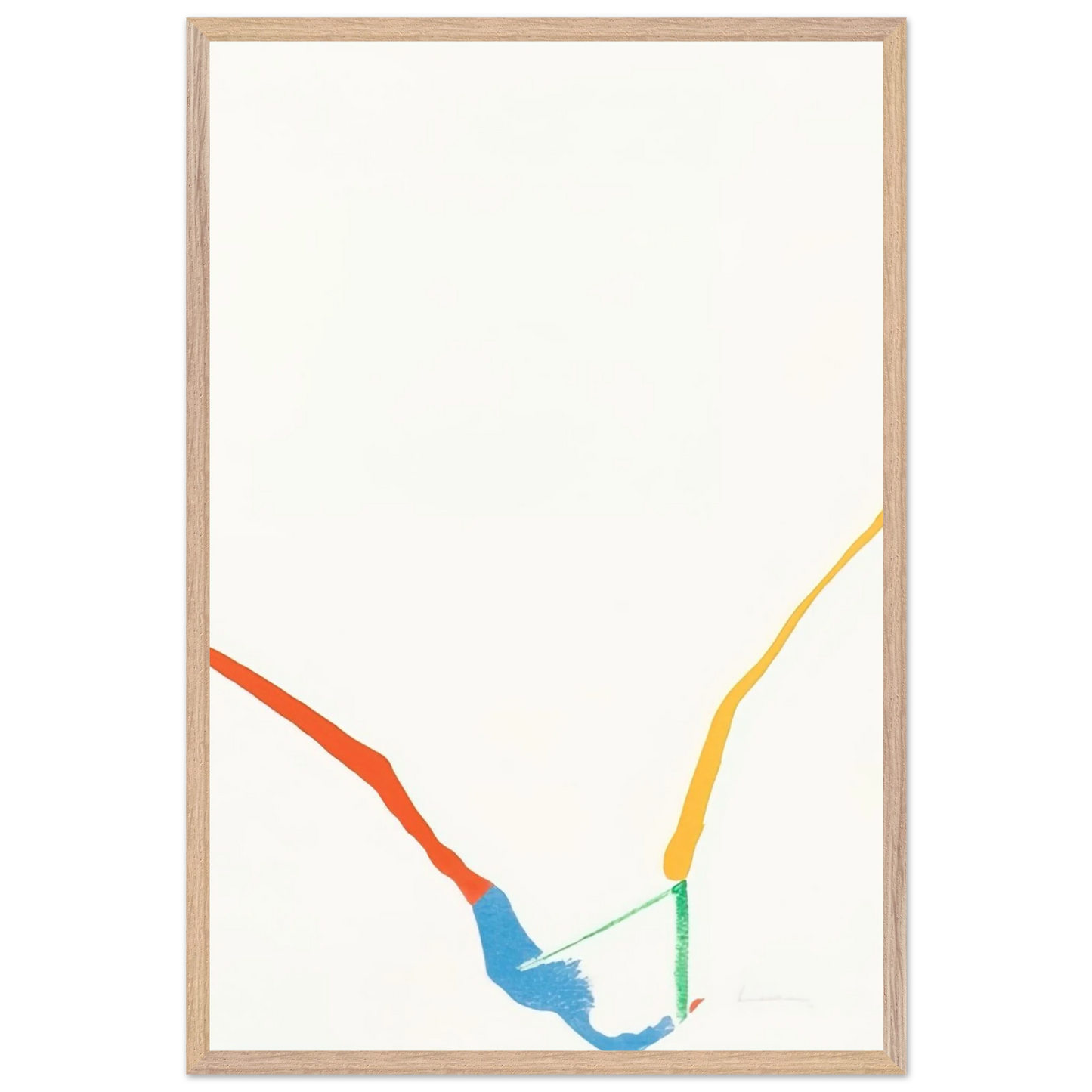Helen Frankenthaler - What Red Lines Can Do - 1970 Wall art - 50x70 cm / 20x28 inches - Premium Wooden Framed Poster With Fine Art Paper-canvas - Wood frame