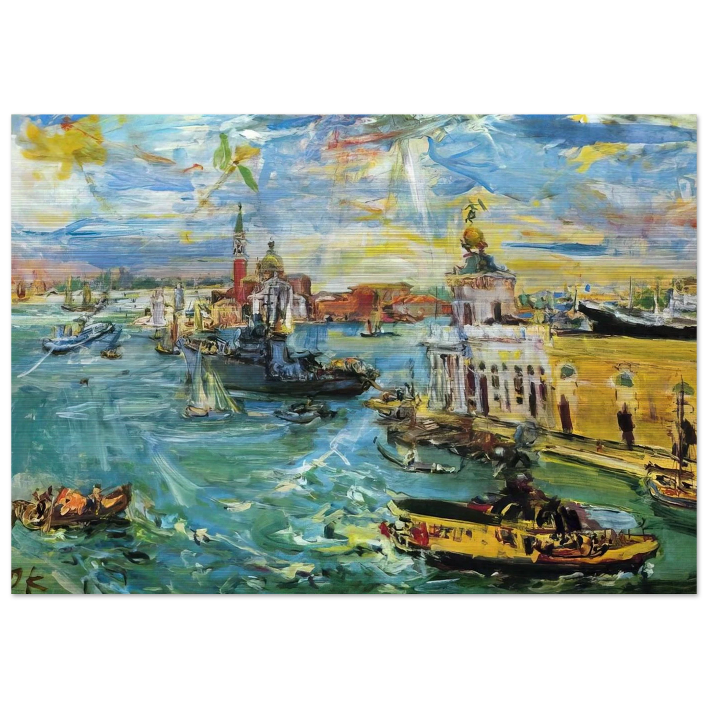 VENICE DOGANA 1948 - OSKAR KOKOSCHKA Brushed Aluminum Print - 70x100 cm / 28x40 inches | OSKAR KOKOSCHKA Aluminum Print | OSKAR KOKOSCHKA Prints