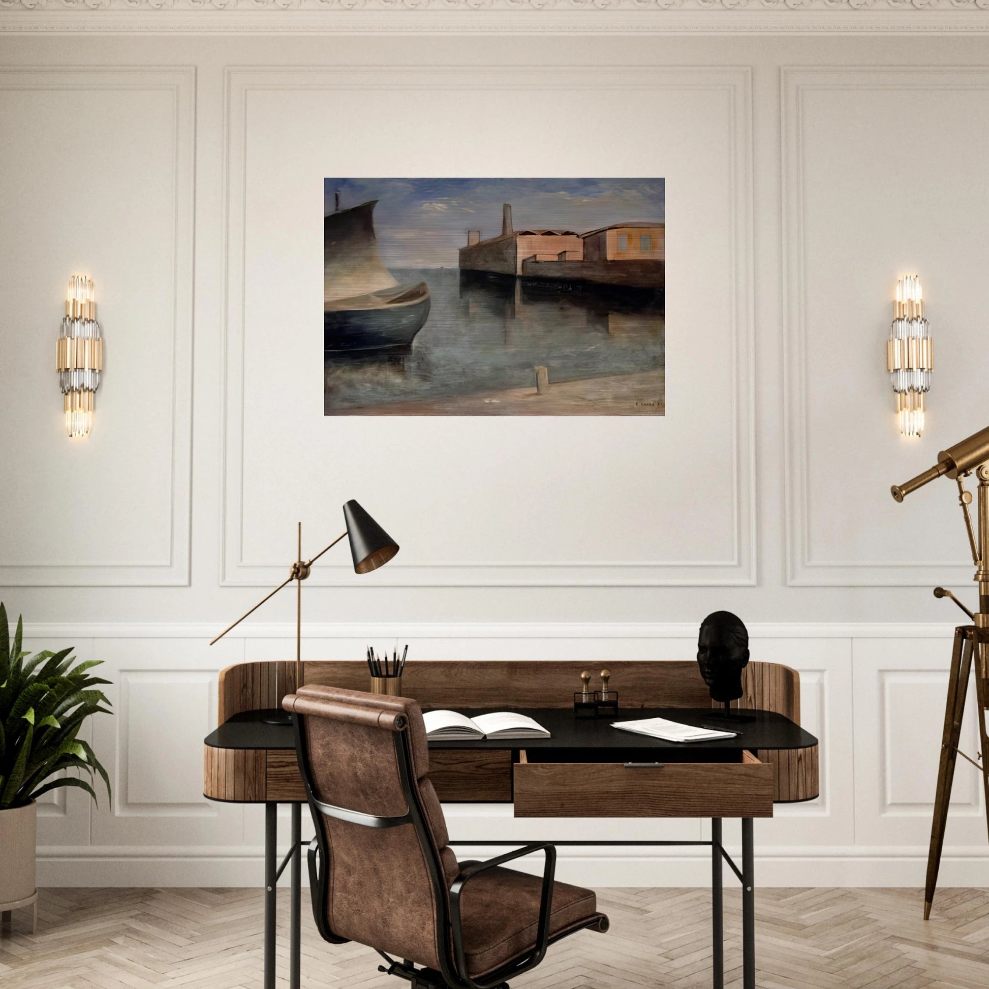 LAGOON 1932 - Carlo Carra Brushed Aluminum Print - 70x100 cm / 28x40 inches | Carlo Carra Aluminum Print | Carlo Carra Prints