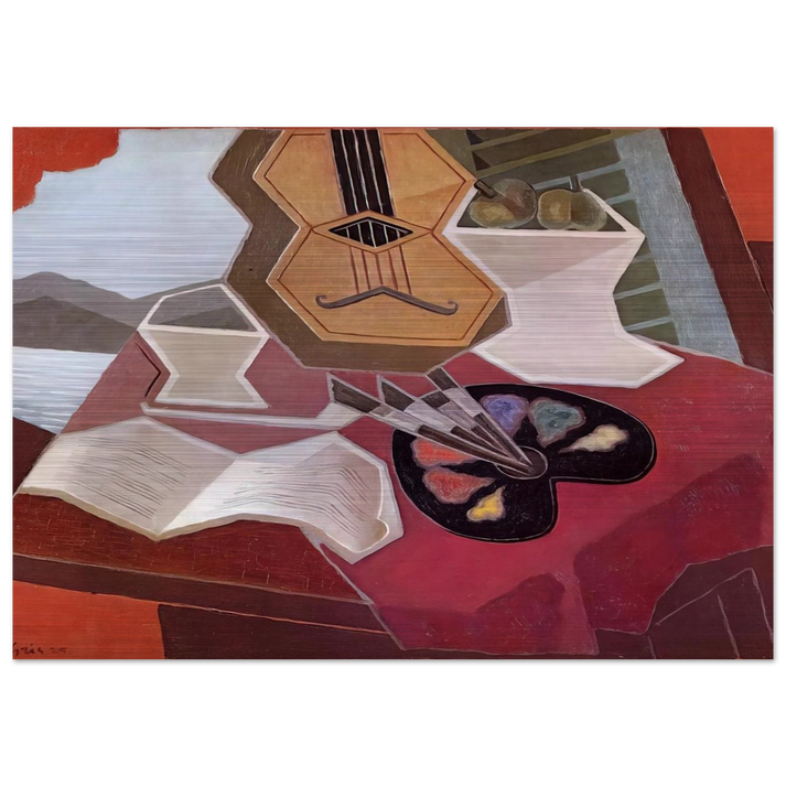 TABLE OVERLOOKING THE SEA 1925 - Juan Gris Brushed Aluminum Print - 70x100 cm / 28x40 inches | Juan Gris Aluminum Print | Juan Gris Prints