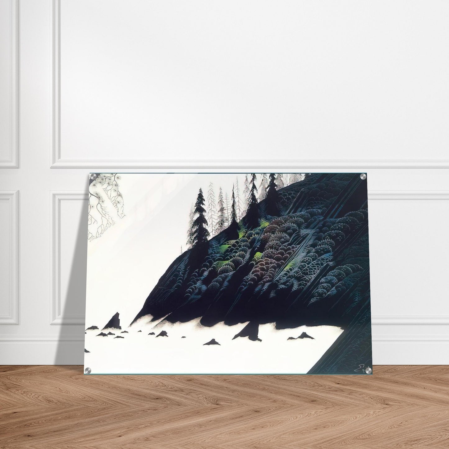 Spruce Redwoods and Pine - Eyvind Earle Acrylic Print - 70x100 cm / 28x40″ inches | Eyvind Earle Wall Art | Eyvind Earle Prints