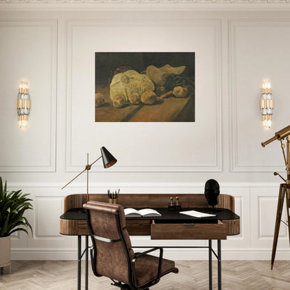 Still Life with Cabbage and Clogs - Vincent van Gogh Brushed Aluminum Print - 70x100 cm / 28x40 inches | Vincent van Gogh Aluminum Print | Vincent van Gogh Prints