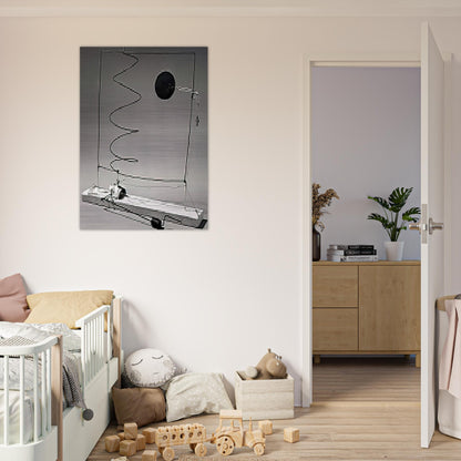 CRANK DRIVEN MOBILE 1932 - Alexander Calder Brushed Aluminum Print - 70x100 cm / 28x40 inches | Alexander Calder Aluminum Print | Alexander Calder Prints