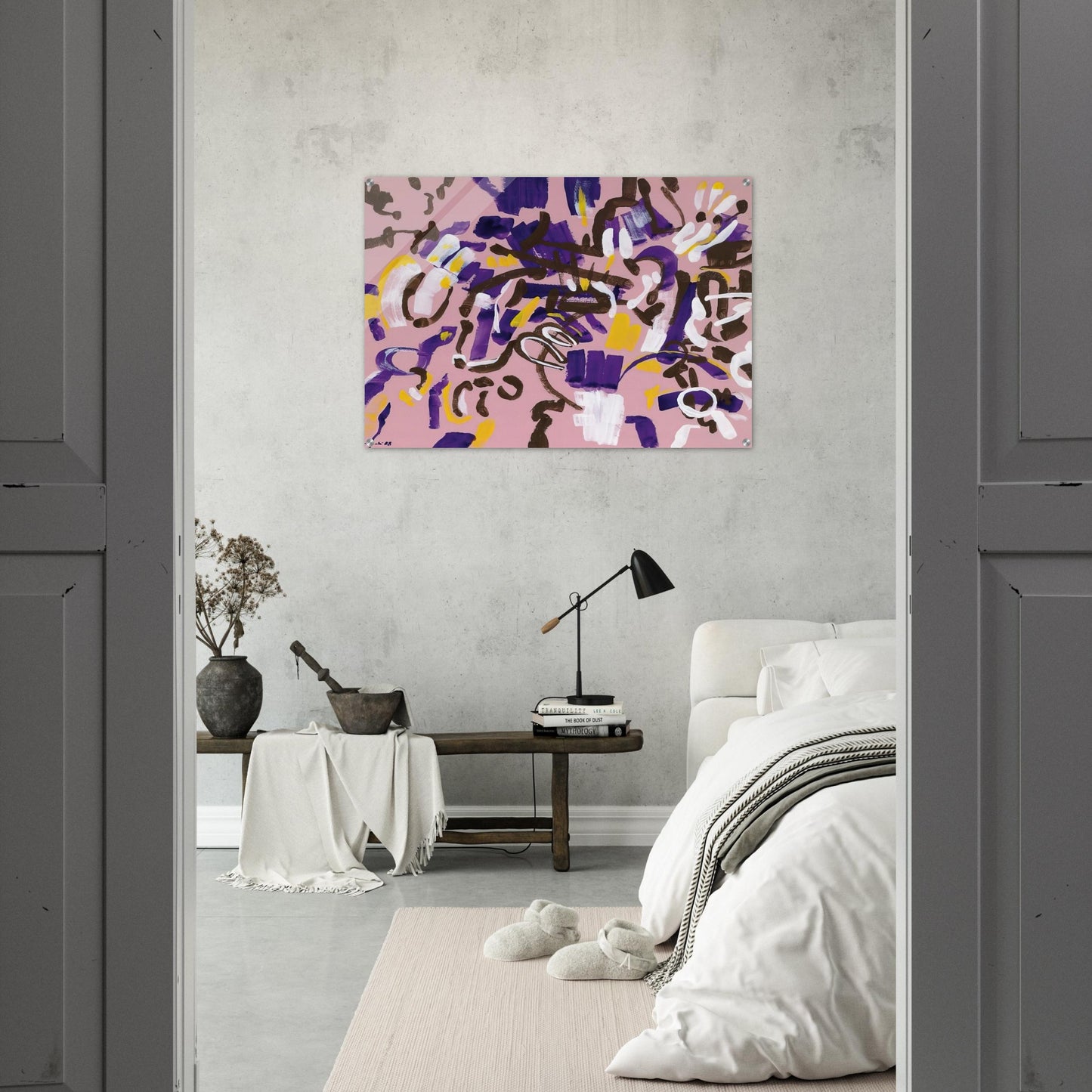 Rosa-Viola-Bianco - 1968 - Carla Accardi Acrylic Print - 70x100 cm / 28x40″ inches | Carla Accardi Wall Art | Carla Accardi Prints