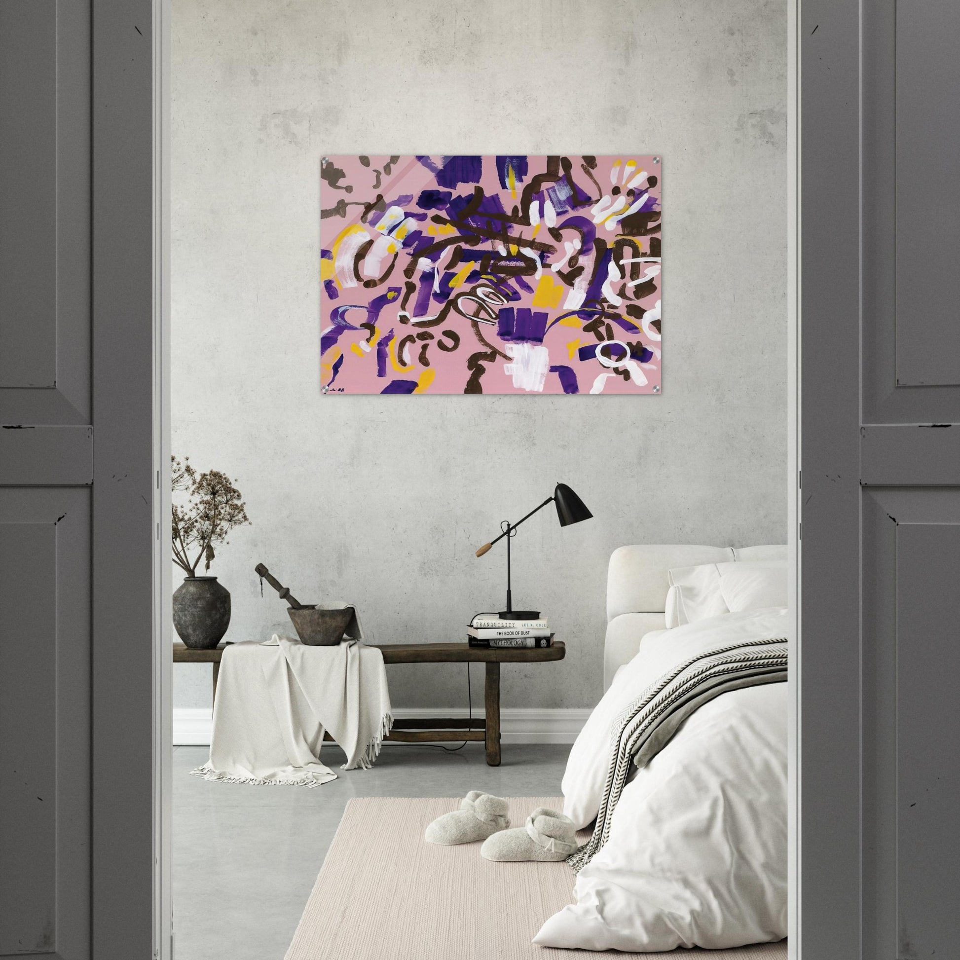 Rosa-Viola-Bianco - 1968 - Carla Accardi Acrylic Print - 70x100 cm / 28x40″ inches | Carla Accardi Wall Art | Carla Accardi Prints